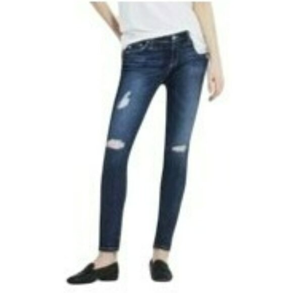 Adriano Goldschmied Legging Skinny Jeans Distressed Raw Hem Womens 30R - Picture 12 of 12